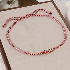 Amour Friendship Necklace Cord‎ Woven Braided Adjustable Y2K Love Hearts